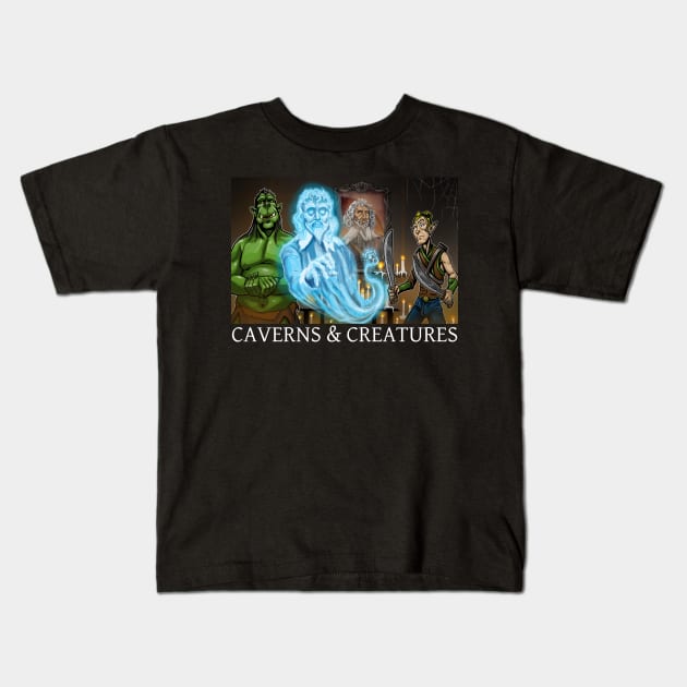 Caverns & Creatures: House of Madness Kids T-Shirt by robertbevan